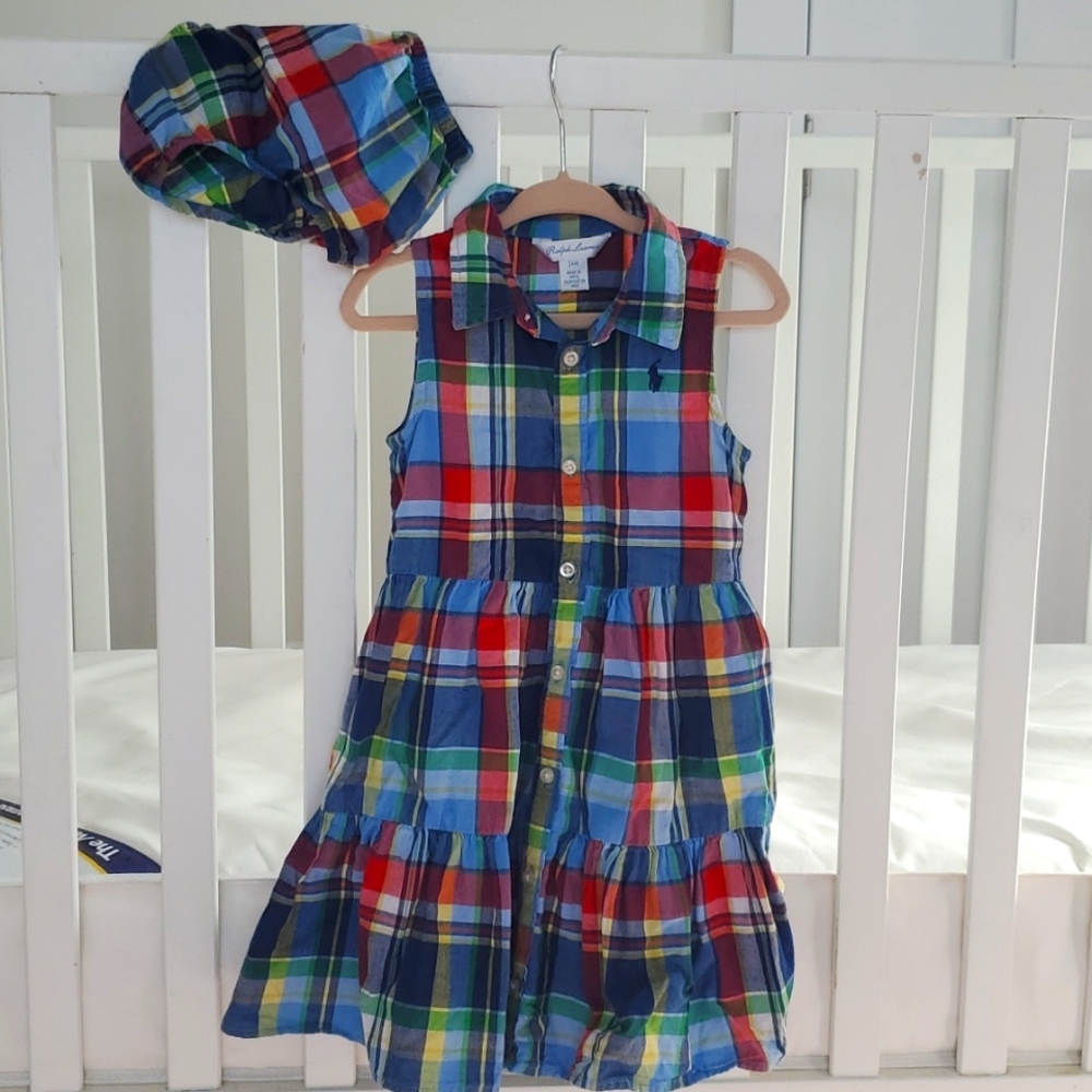 Ralph Lauren Multicolor Plaid Kids Casual Dress